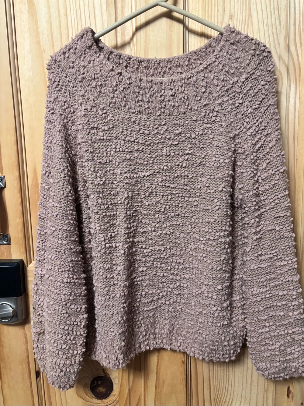 Billabong Plush Bubble Knit Sweater - Mauve Taupe Sz S super soft